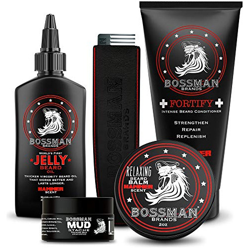 Bossman Complete Beard Kit - Hecho En Ee. Uu. - Aceite Para 