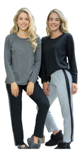 Imagen 1 de 5 de Pijama Dama Manga Larga Invierno Interlock Susurro Art. 3018