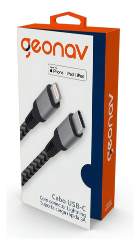 Cabo Lightning Para iPhone Tipo C 1,5m Turbo Mfi Resistente