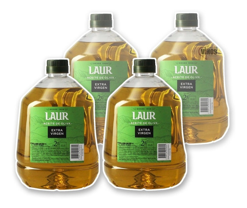 Aceite De Oliva Extra Virgen Laur 2 Litros Caja X4 Unidades