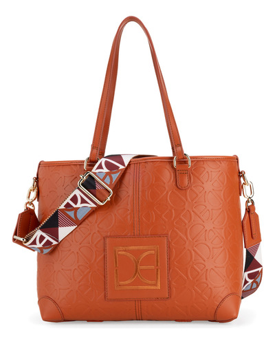 Bolsa Tote 2 En 1 Cloe Iniya Mediano Color Naranja