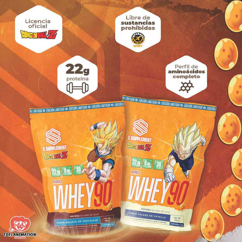 Proteína Pro Whey 90 Dragon Ball Z + Shaker Gratis