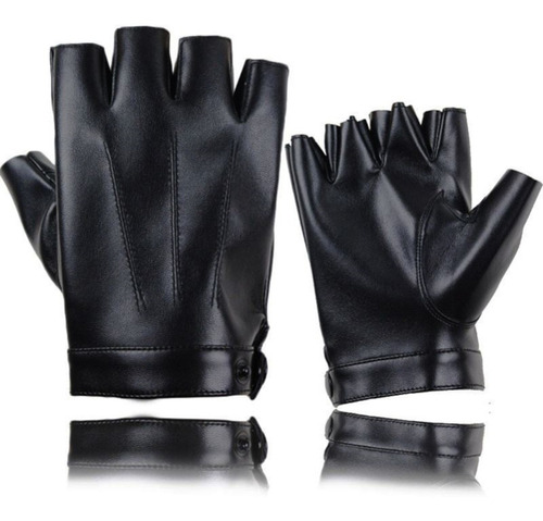 Guantes De Cuero Sintético Sin Dedos Para Hombre Talla Unica