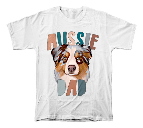 Camiseta Algodón Peinado De Perro Pastor Ovejero Australiano