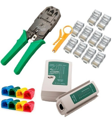 Alicate Crimpar Rj45/11+testador Rj45/11+decapador+20rj+capa