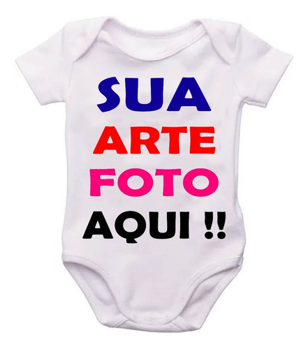 Body De Bebê Infantil Personalizado Com Nome Frase Foto