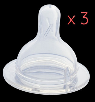 Imagen 2 de 3 de Pack 3 Tetinas Chupete Boca Ancha Para Mamaderas 0+ A Granel
