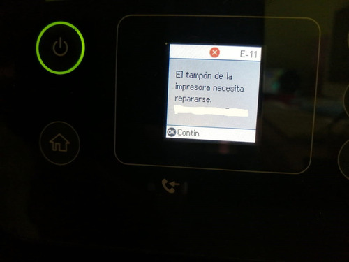 Reset Limitado L1110 L3110 L3150 L5190 Error E11 Almohadilla