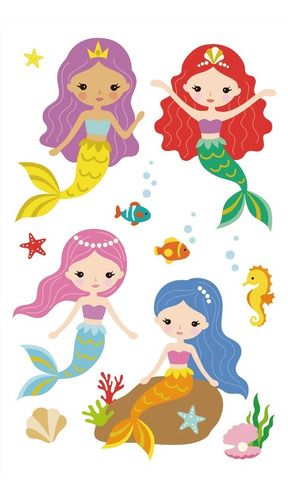 Imagen 6 de 10 de Tatuajes Temporales Tattoo Sirena X10 Planchas Souvenir