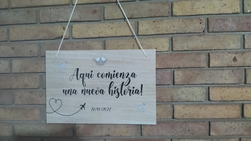 3 Cartel Para Cortejo Novios, Boda 30 X 20 Cm