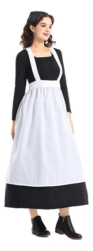 Disfraz De Sirvienta De Temporada Para Mujer, Vestido Largo