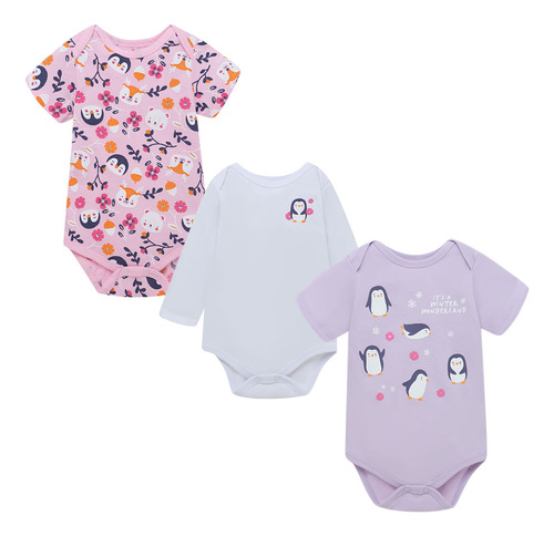 Set X3 Bodys Para Recién Nacida Niña Morado 0/3 Offcorss