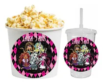 Comprar 12 Rótulos Balde Pipoca +12 Copo Twister Monster High R.01 Colorido Monster High