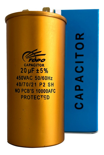 Capacitor Permanente Partida Ar Condicionado 20uf 450v - 5un