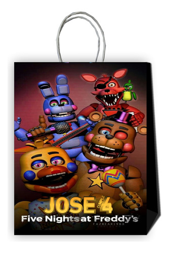 12 Bolsas Personalizadas Five Nights At Freddy's #10 Cumple!