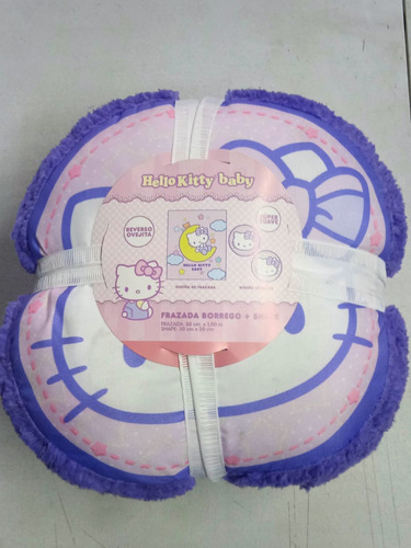 Frazada Super Suave .1 X .8m + Cojin Shape Hello Kitty Baby