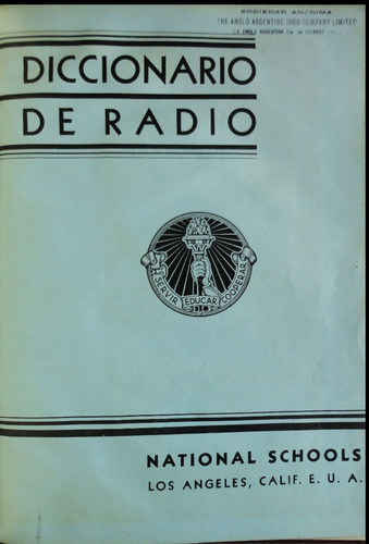 Diccionario De Radio. National Schools. 49n 586