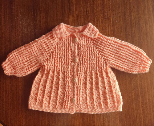 Abrigo De Bebé De 1 A 5 Meses Tejido A Mano Hecho A Crochet