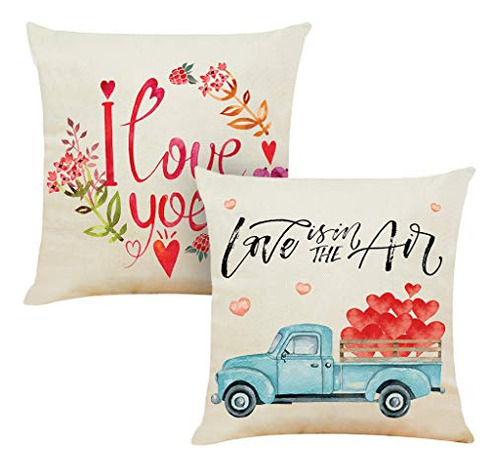 Valentine's Day Throw Pillow Cover 18x18 Inch Set Of 2,...