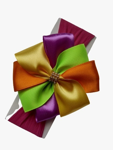 Kit Faixa De Cabelo Bebê Menina Laço Festa Carnaval C/ 5 Un