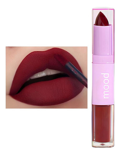 Lápiz labial Duo 2 en 1 Ruby Rose Mood Color Cm12 (rosa rosado) acabado mate y color hidratante Cm11