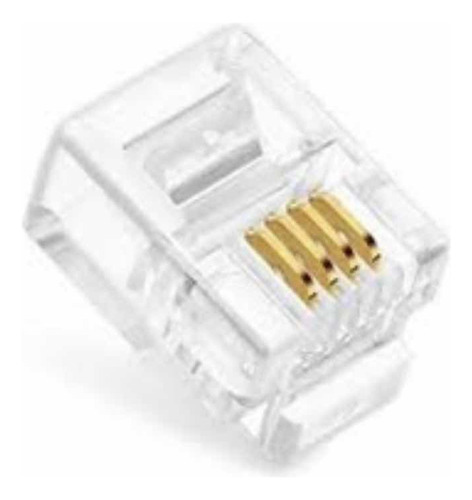 Conector Telefónico Rj11, Para Telefonía. 100 Unidades