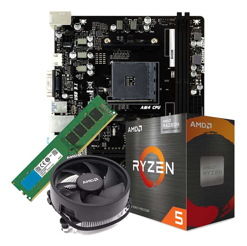 Kit Upgrade Gamer Amd Ryzen 5 5600g + B450m + 8gb Ram Ddr4