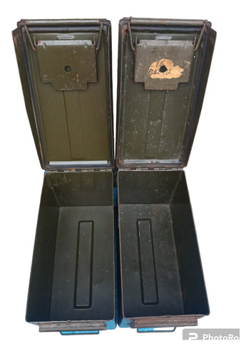 Par De Cajas Militares Antiguas Para Cartuchos .45 Y 7.62 Mm (Usado)