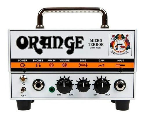 Cabezal Micro Terror Mt20 de 20 W, color blanco bivolt, 110 V/220 V, color naranja