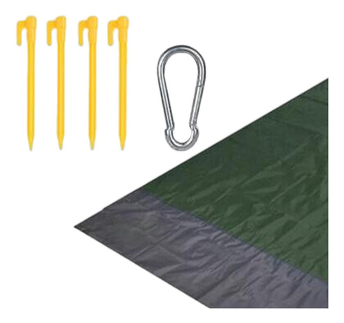 Manta De Picnic De Bolsillo Compacto Plegable Verde Oscuro