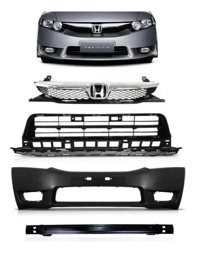 Kit Combo New Civic 2007 2008 09 10 2011 Frente Completa