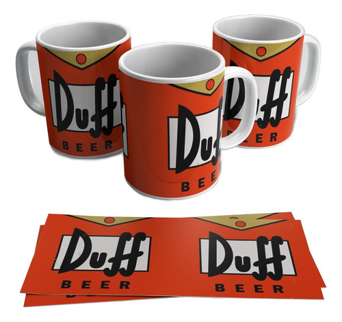Taza Blanca 11 Oz / The Simpsons Duff , M01 (1 Pz)