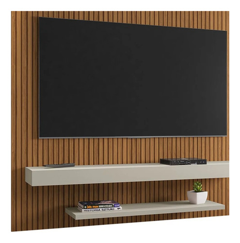 Painel Para Tv 60 Pol 150cm Lima B02 - Mpozenato Cor Ripado/Off White