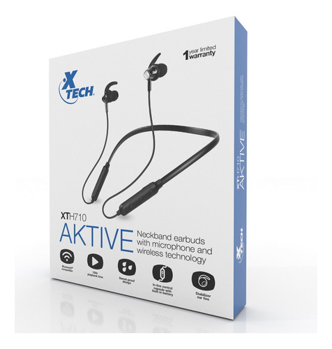 Audifonos Bluetooth Xth-710 Iman Cuello Resiste Sudor 10 Hrs