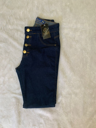 Imagem 2 de 2 de Calça Jeans Feminina Plus Size Cintura Alta