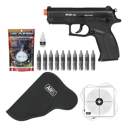 Pistola Wingun W129 6.0mm +10un.co2 +coldre + Bbs