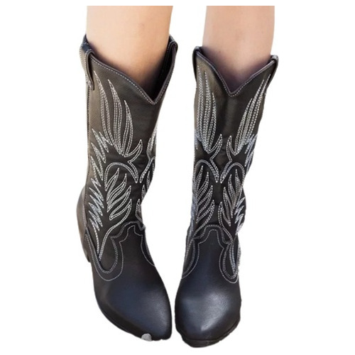 Botas De Vaquero De Cuero Occidental Para Mujer