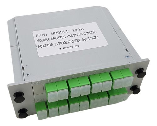 Splitter Plc Tipo Cassete 1x16 Sc Apc Monomodo Ftth
