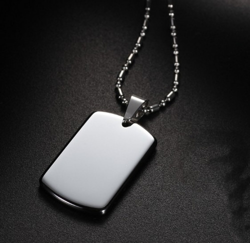 Corrente De Bolinha E Pingente Dog Tag Soldados Aço Inox