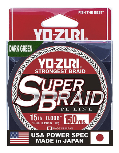 Yo-zuri Superbraid Yd Flotante Trenza Verde Oscuro 15 Lb
