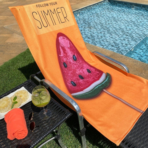 Toalha De Praia E Piscina Estampada 90% Algodão