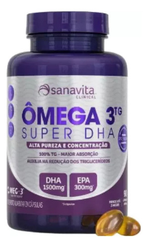Super Dha Ômega 3 Tg Alta Concentração - Óleo De Peixe 90cp