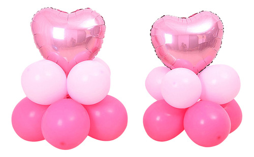 2 Juegos De Globos Con Forma De Corazón Rosa Perla Para Fies