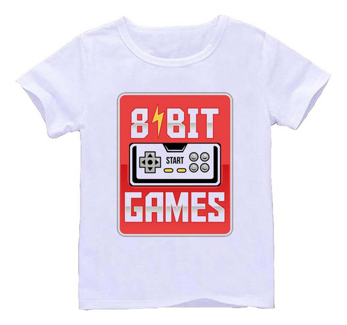 Remera Blanca Adultos  8 Bits Pixeles Pixel R128