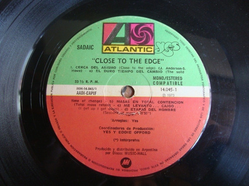 Sin Tapa Disco Yes Close To The Edge Bi0