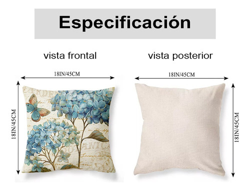 Fundas Cojines Almohada Decorativos Lino Algodón 4pcs 45cm Arboles