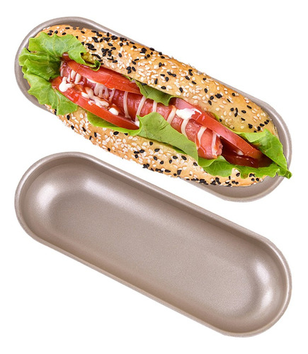 Qeleg 2 Pack Hot Dog Bun Pan Non-stick Carbon Steel Hotdog-.