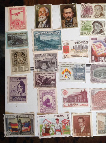 Antigüedad Vintage Estampillas Postales España
