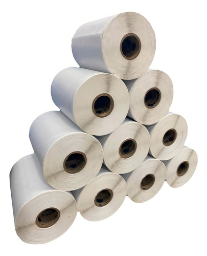 Kit Com 40 Rolos De Etiqueta Adesiva Couche 50x30 (mm) 2 Col Cor Branco