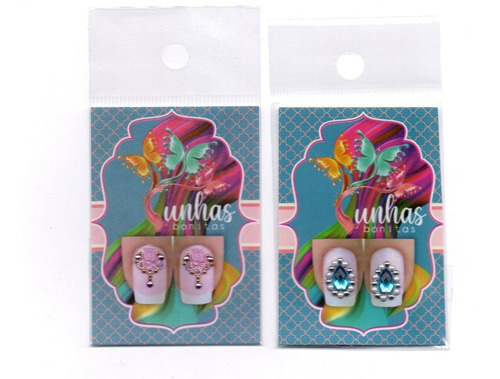 Kit 50 Joias De Unhas (25 Pares Joias) + 25 Adesivos 3d